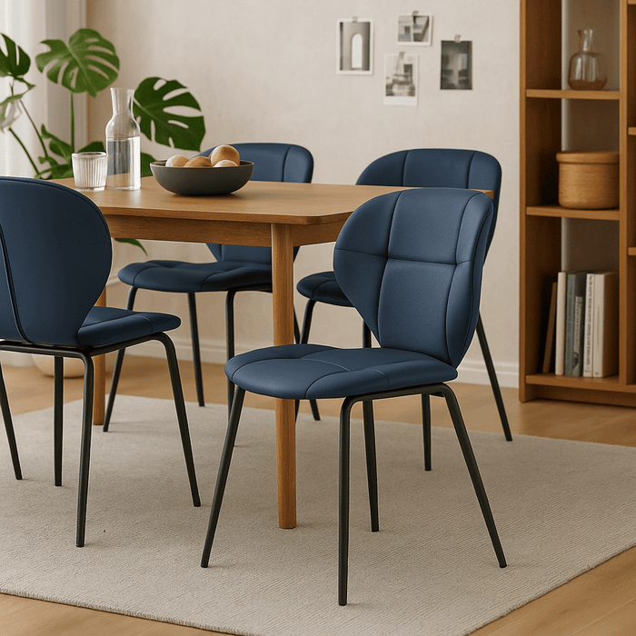Calicosy - Set 2 stoelen MAURA - L50 cm - Zwart metaal
