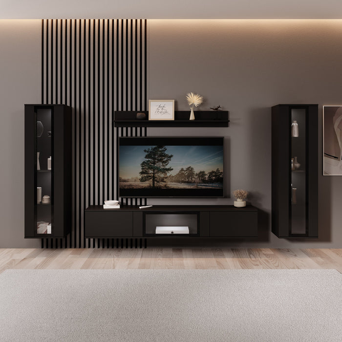 Meubella - Wandmeubel Capone - Zwart