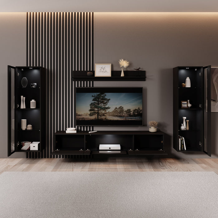 Meubella - Wandmeubel Capone - Zwart