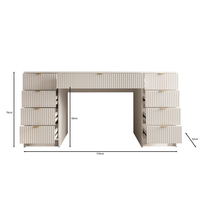 Meubella - Kaptafel Tavares 2 - Beige - 154 cm