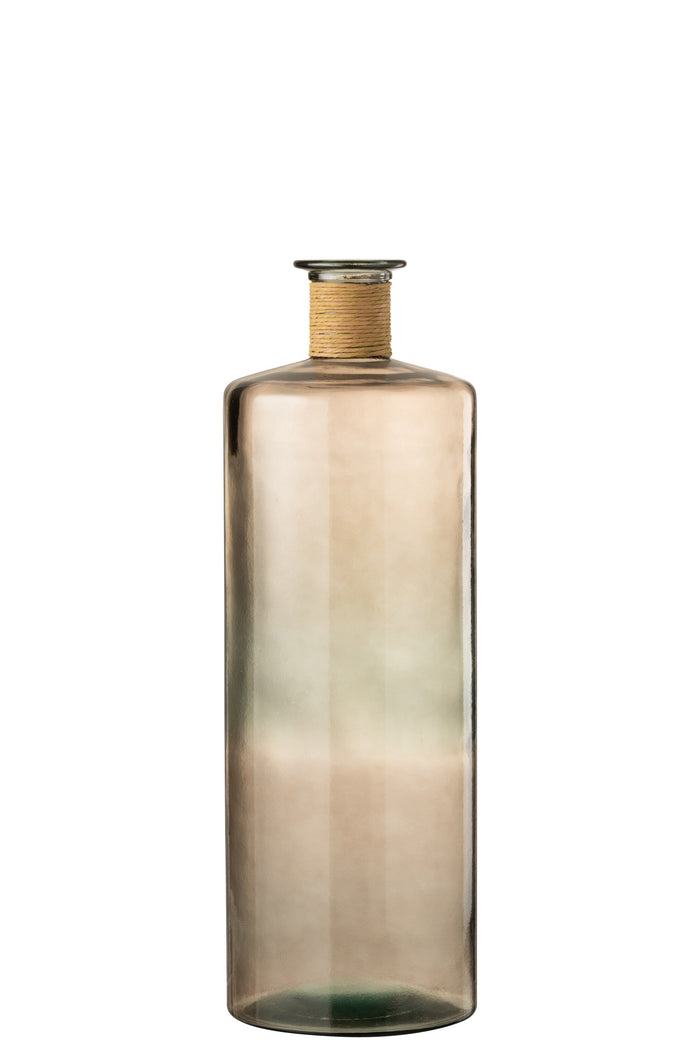 J-Line vaas Safari Breed - glas - lichtbruin - small - 75 cm hoog