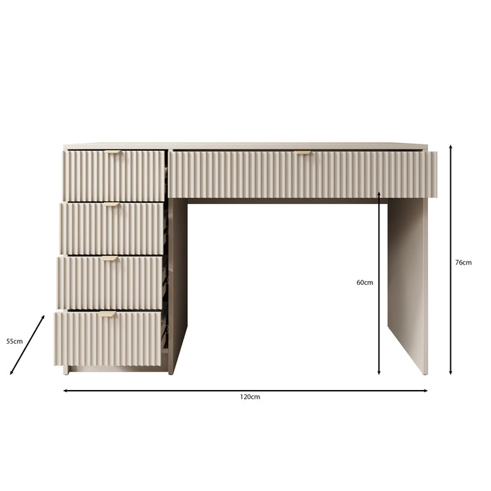 Meubella - Bureau Tavares - Beige - 120 cm