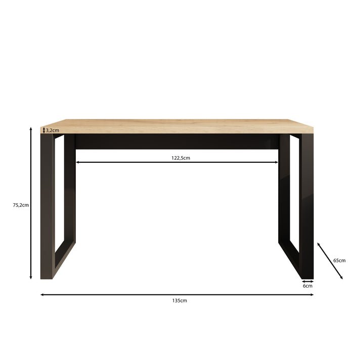Meubella - Manhattan - Bureau - Eiken - 135x65 cm