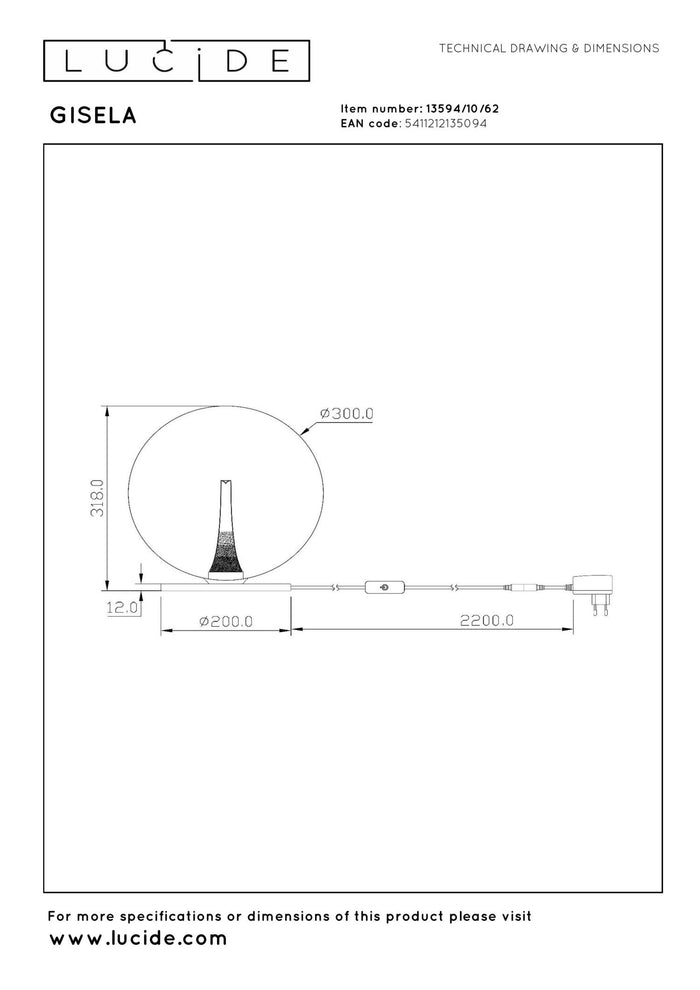 Lucide Premium GISELA Tafellamp - Amber