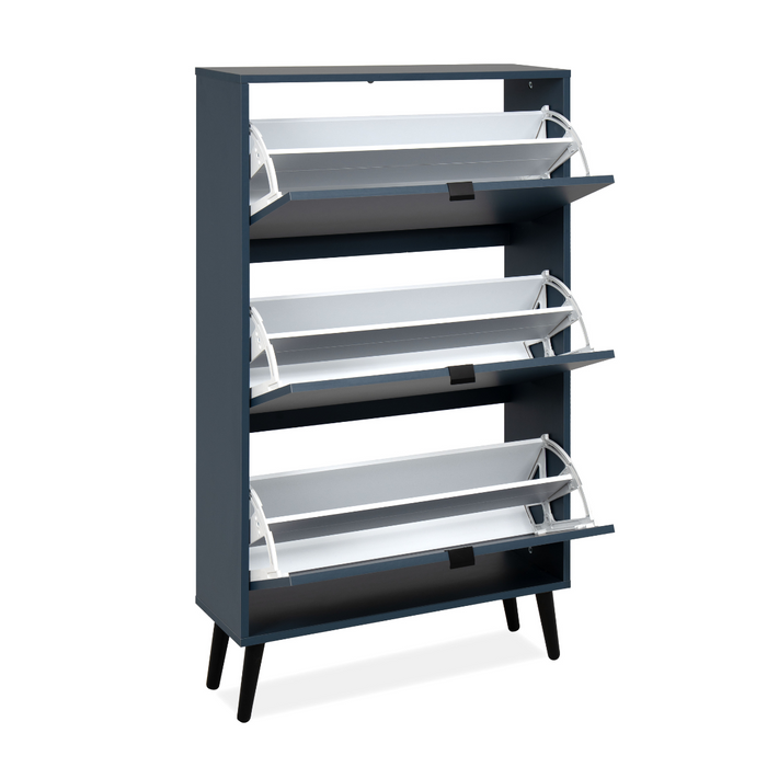 Calicosy - Schoenenkast VIGO - B70 cm - Alby blauw | zwart