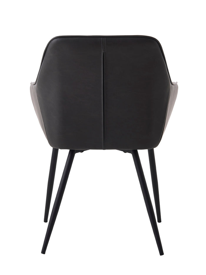 Giga Living - Eetkamerstoel Grijs PU Leer - Nolan - Set van 2