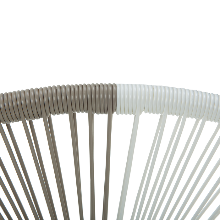 Beliani-ACAPULCO -Tuinstoel set van 2-Wit|Beige|Turquoise-PE rotan