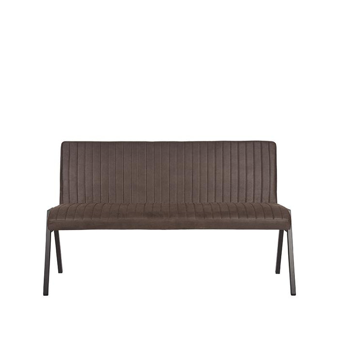 LABEL51 - Eetkamerbank Matz 145 cm - Antraciet Microvezel - Zwart Metaal