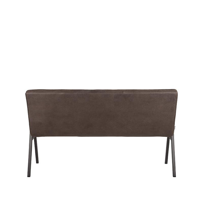 LABEL51 - Eetkamerbank Matz 145 cm - Antraciet Microvezel - Zwart Metaal