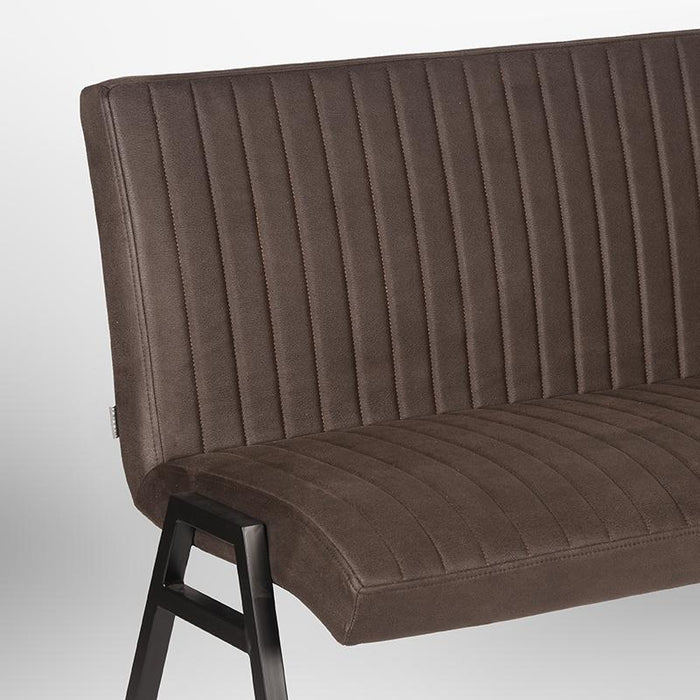LABEL51 - Eetkamerbank Matz 145 cm - Antraciet Microvezel - Zwart Metaal