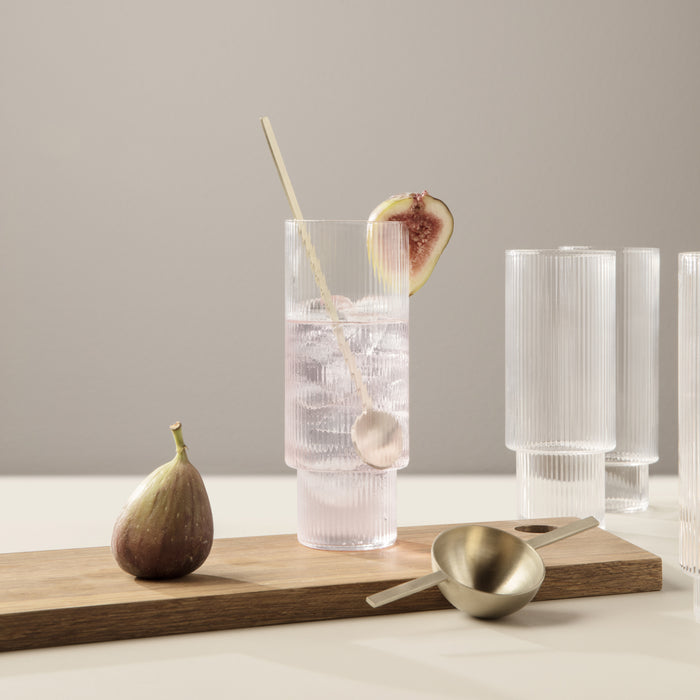 Ferm LIVING Ripple Longdrinkglazen - 4 st. - Clear