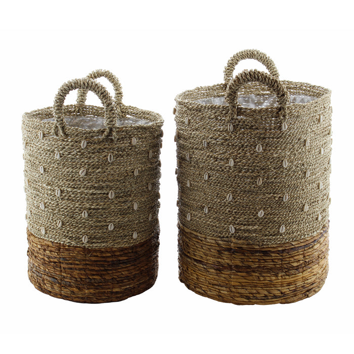 Van der Leeden Schelpen Plantenmand Ø 32 cm - Naturel