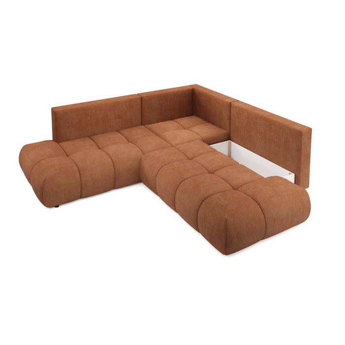 by fonQ Charme Hoekbank Links/Rechts met Slaapfunctie - Chenille - Terra