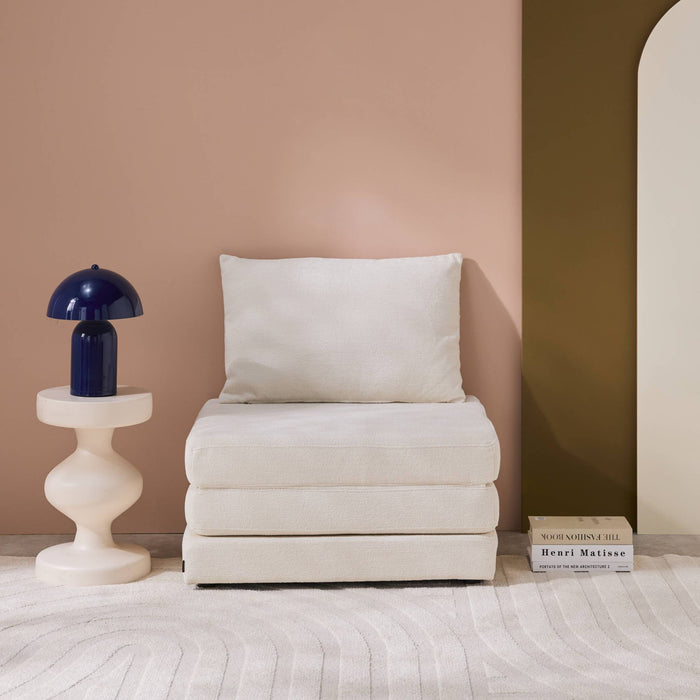 sweeek - Slaapfauteuil convertible chenille stof 1 plaats