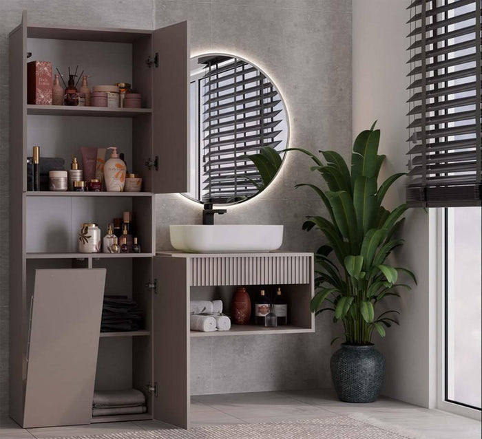 NADUVI Collection Badkamerkast Nolo met wasmand en open vak