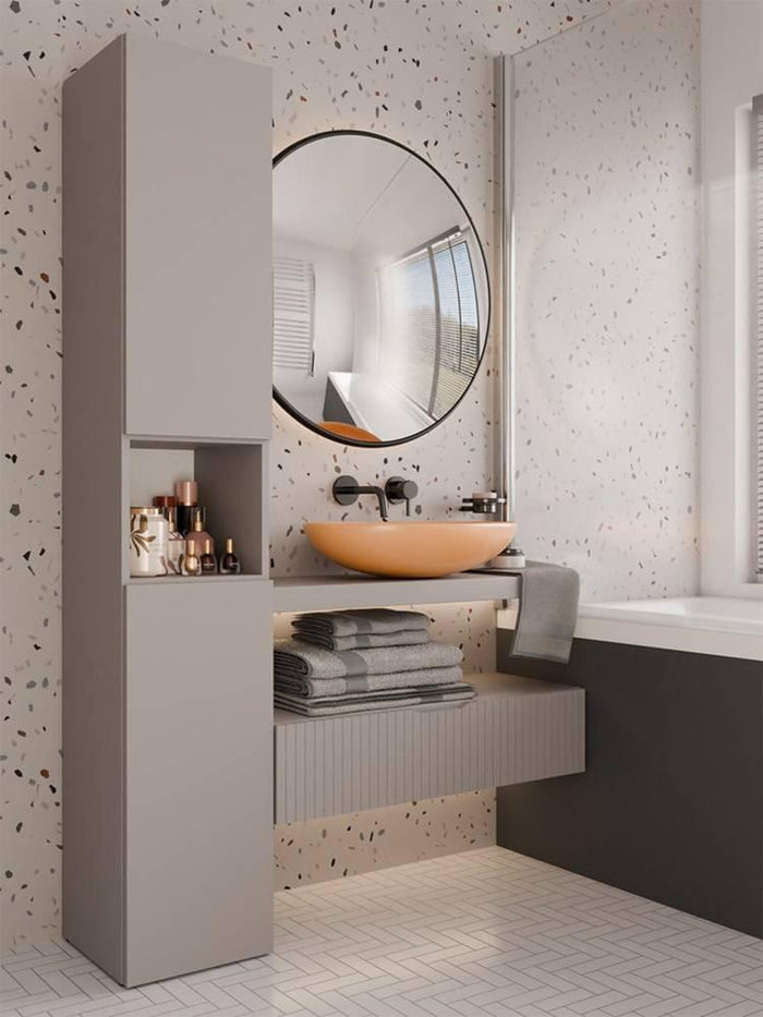 NADUVI Collection Badkamerkast Nolo met wasmand en open vak