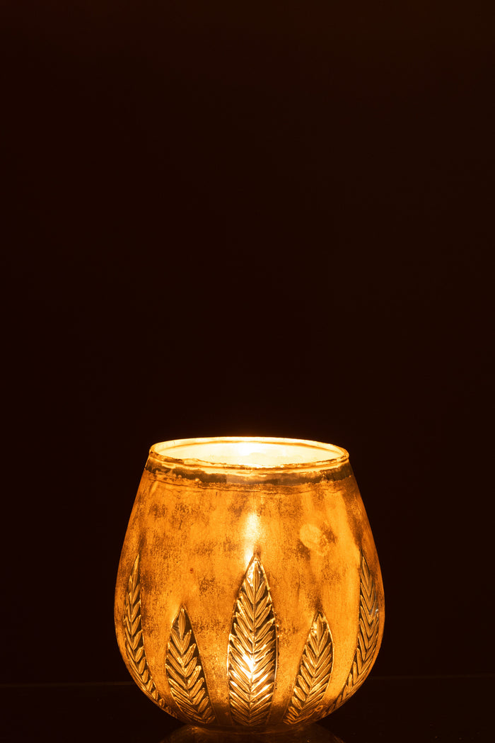 Theelichthouder | Glas | Zilver | 18.5x18.5x (h)18.5 Cm