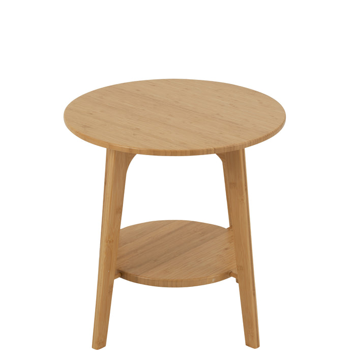 J-Line bijzettafel Rond - bamboe - naturel - small