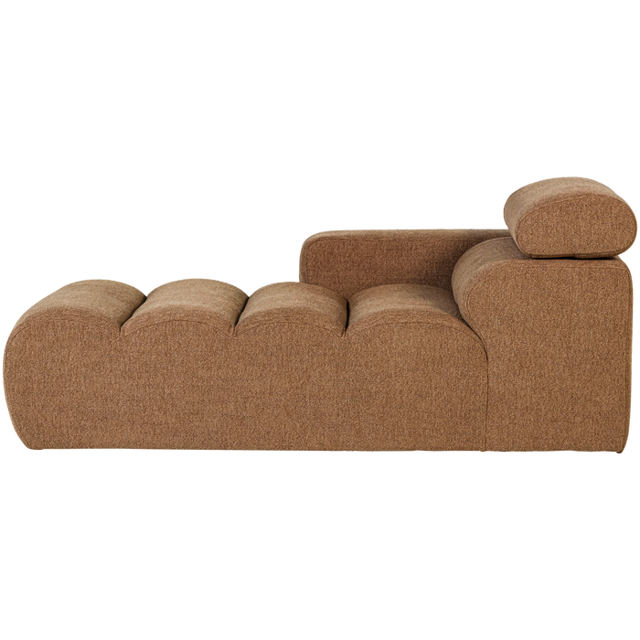 WOOOD Novi Chaise Longue Element Arm Links - Polyester- Karamelbruin