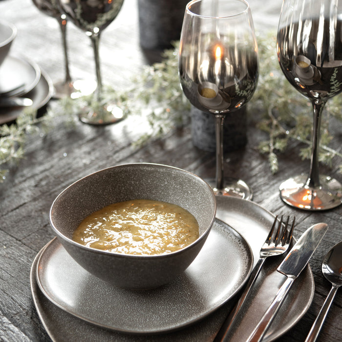 J-Line bord Louise - keramiek - bruin - medium - 6 stuks