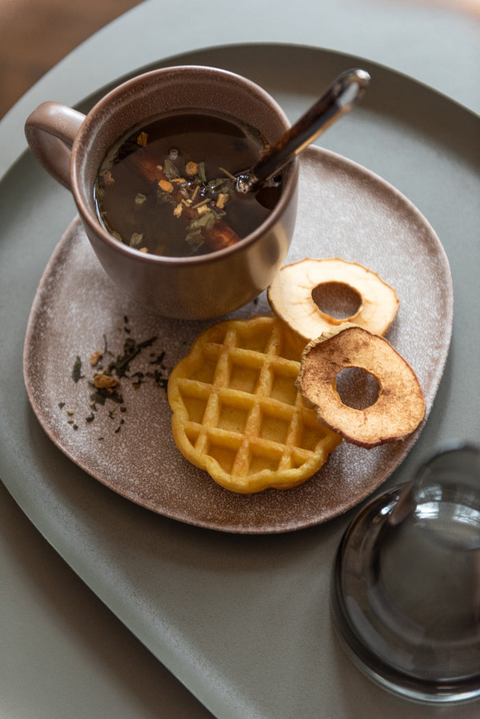 J-Line bord Louise - keramiek - cognac - medium - 6 stuks