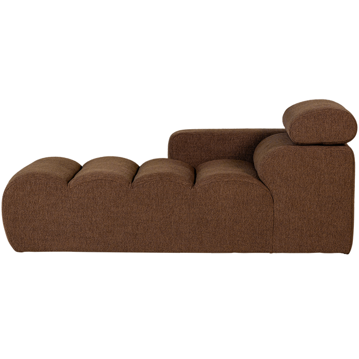 WOOOD Novi Chaise Longue Element Arm Links - Polyester- Karamelbruin