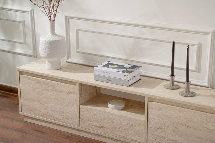 Giga Meubel - Tv-meubel Travertin Hout - 160x30x42cm - Vanguard