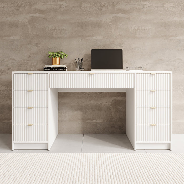 Meubella - Bureau Tavares 2 - Wit - 154 cm