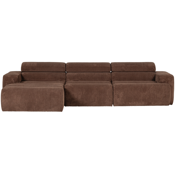 WOOOD Novi Chaise Longue Bank Links - Ribstof - Grijsbruin
