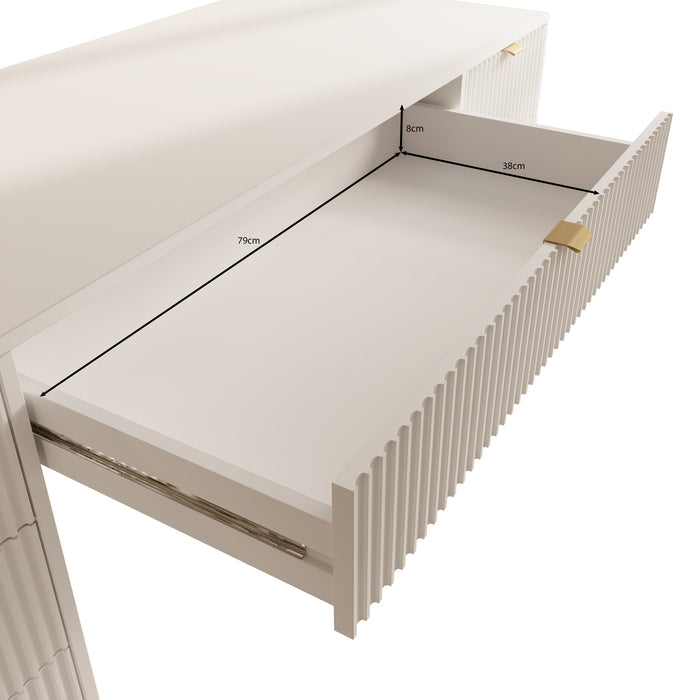 Meubella - Bureau Tavares 2 - Wit - 154 cm