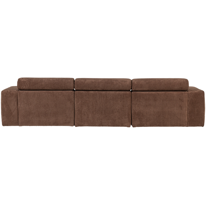 WOOOD Novi Chaise Longue Bank Links - Ribstof - Grijsbruin