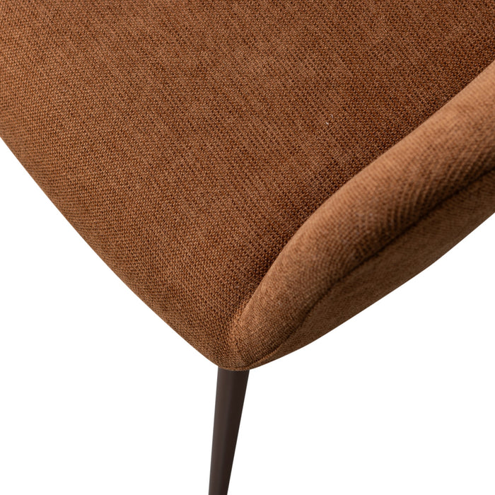 WOOOD Jenny Eetkamerstoelen - Geweven Stof - Bruin - Set van 2