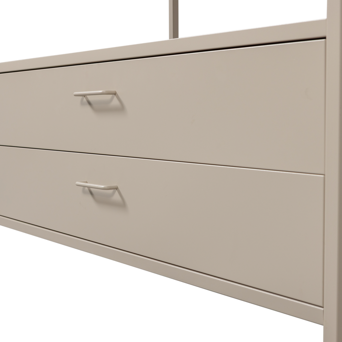 WOOOD Ferris Open Kledingkast 100 cm - Metaal - Zand - 185x100x54