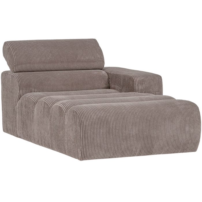 WOOOD Novi Chaise Longue Element Arm Rechts - Ribstof - Zand