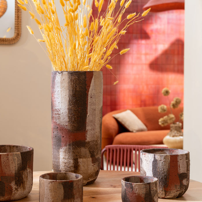 J-Line bloempot Miltos - keramiek - mix - extra small - Ø 13 cm