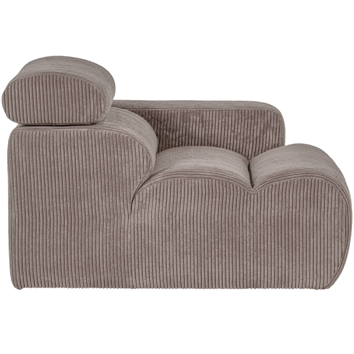 WOOOD Novi 1-Zits Element Bank Arm Links - Ribstof - Zand - 86x109x113