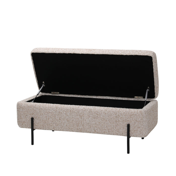 DÉJA Living - Opbergbank Beige Stof - 110x45x42cm - Kinna