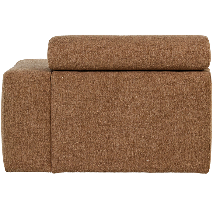 WOOOD Novi 1-Zits Element Bank Arm Rechts - Polyester - Karamelbruin