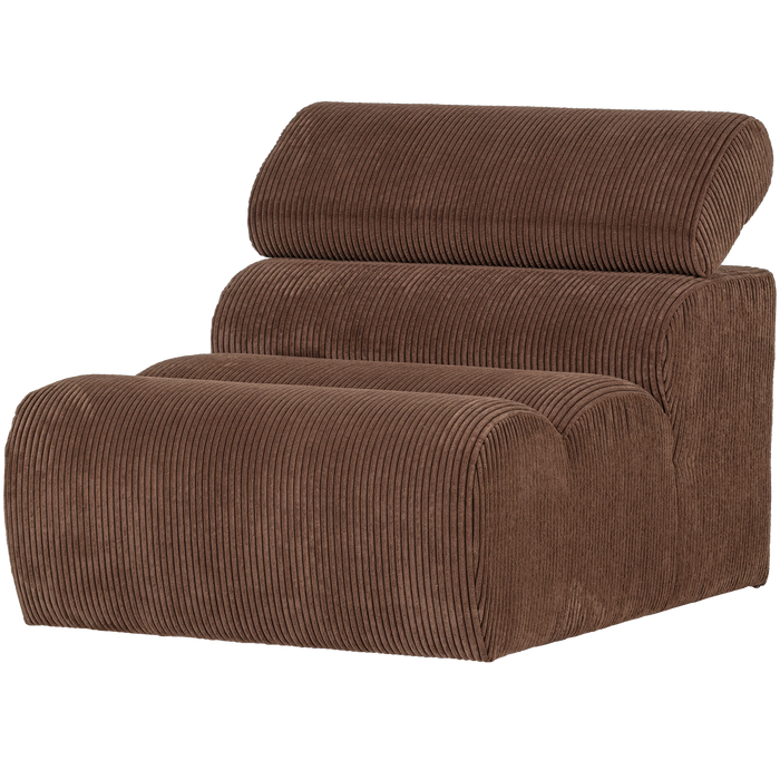 WOOOD Novi 1-Zits Element Bank - Ribstof - Mokkabruin - 86x82x113