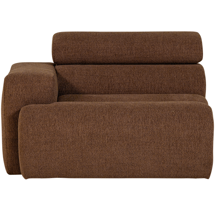 WOOOD Novi 1-Zits Element Bank Arm Links - Polyester - Mokkabruin