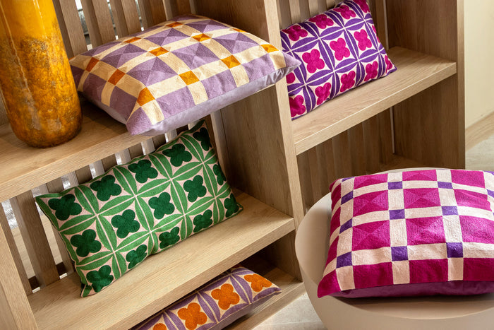 Dutch Decor kussenhoes BLOCKS - 45x45 cm Deep Lavender