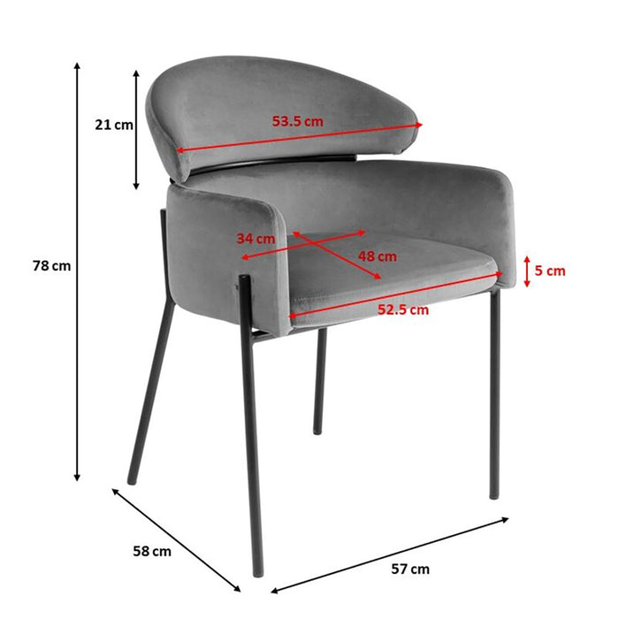 Kare Design Alexia stoel armleuningen - fluweel - oranje