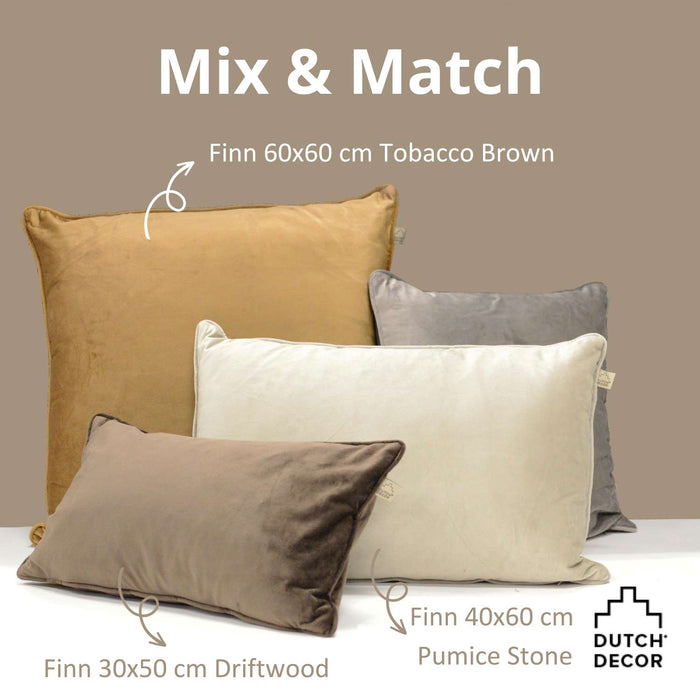 Dutch Decor sierkussen FINN - 60x60 cm Tobacco Brown