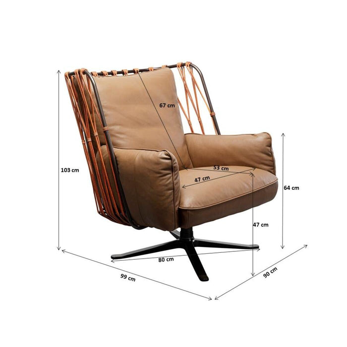 Draaifauteuil Paradiso bruin Kare Design