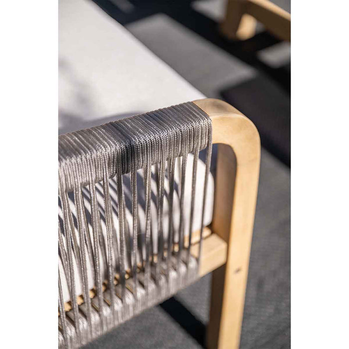 Santos lounge-diningset - 5-dlg.-links -acaciahout met white wash-sand