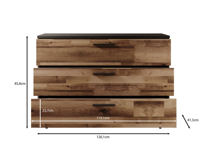 Meubella - Ladekast Serena - Eiken - 120 cm