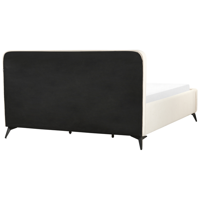 Beliani-VALOGNES-Tweepersoonsbed-Lichtbeige-180 x 200 cm-Corduroy