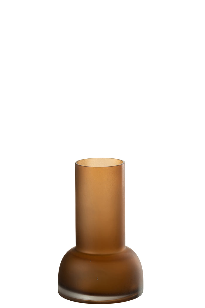 J-Line vaas|kandelaar Yoko - glas - bruin - small - 20 cm ho