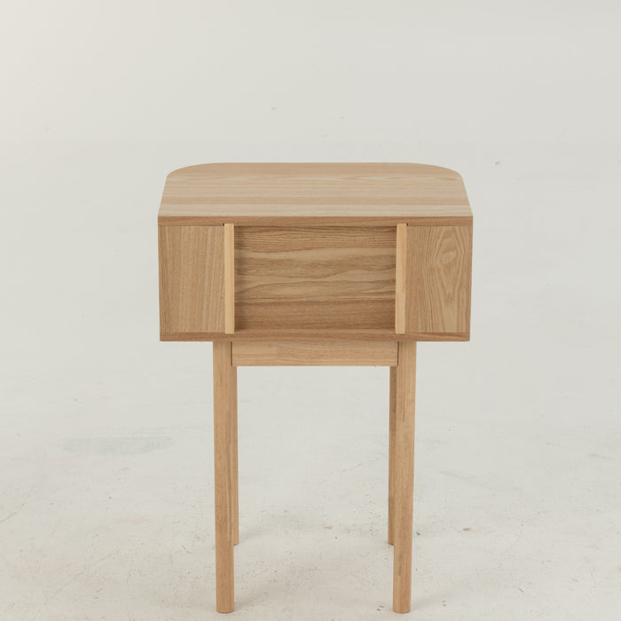 J-Line nachtkastje Rond - dennenhout - naturel