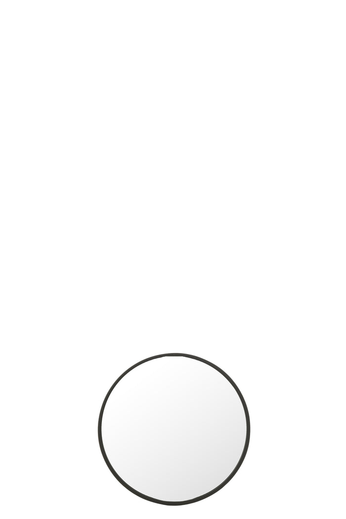 J-Line spiegel Rond - metaal - zwart - medium - Ø 50 cm